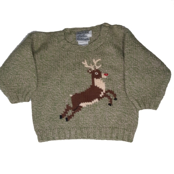 Marika Hahn ugly Christmas sweater knitted sweater green size 12m - Picture 1 of 5